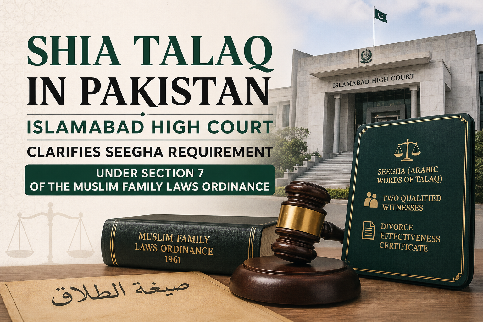 Shia Talaq in Pakistan: Islamabad High Court Clarifies Seegha Requirement Under Section 7 of the Muslim Family Laws Ordinance